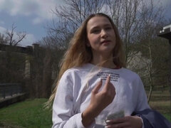 ブロンド, フェラチオ, お金, 小柄, ハメ撮り, 現実, ロシア人, オッパイの