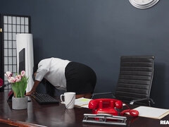 美女, 黒人, フェラチオ, 茶髪の, 眼鏡, 異人種間, フェラする, 驚き