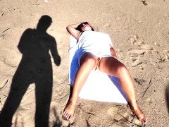 Hairy milf, nude beach, madame