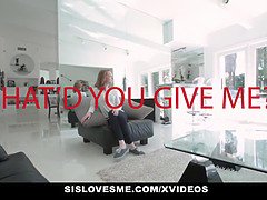 Katy Kiss's stepbro takes advantage of her to get his big cock out