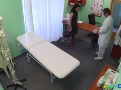 Mamada, Médico, Lamidas, Enfermera, Oficina, Coño, Uniforme, Voyeur