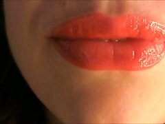 closeup dirty talk red lips