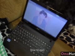 デカパイ, ぽちゃ, ディルド, お婆さん, オナニー, 熟年, 淫乱熟女, 魅力的