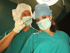 Grosser arsch, Grosser schwanz, Blasen, Braunhaarige, Hundestellung, Krankenschwester