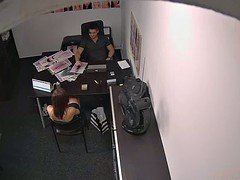 Braunhaarige, Schwanz, Büro, Pov, Spanner