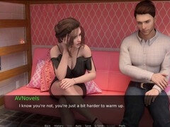 Shaved pussy in an adult visual novel featuring big ass and big boobs