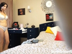 Chambre à dormir, Brunette brune, Petite amie, Hd, Nue  à poil, Nue, Solo, Webcam