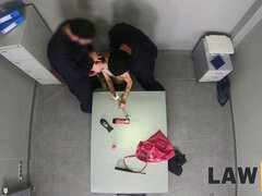 Adelle & her tattooed friend get punished hard for shoplifting a shampoo