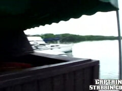 Badpak, Blond, Groepseks, Buiten, Mager, Lang