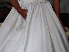 Leie, Kleid, Latina, Lingerie, Masturbation, Im freien, Satin, Solo