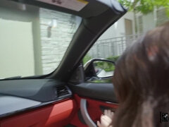 Ass licking, Car, Doggystyle, Gagging, Girlfriend, Outdoor, Petite, Tattoo