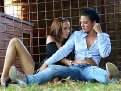 Sadomasoquismo, Morena, Consolador, Lesbiana, Al aire libre, Perforación, Tatuaje, Juguetes