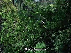 Beautiful Naked Babes Playing Outside (1960s Vintage)