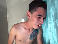 浴室, デカパイ, 黒人, フェラチオ, ハードコア, 母, シャワー, 義母