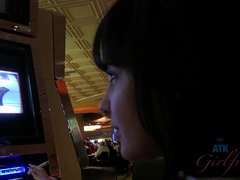 素人, 茶髪の, ダンス, 足コキ, 彼女, オマンコ, ガリガリ, オッパイの