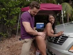 Chica, Negro, Mamada, Coche, Atragantadas, Pov, Realidad, Mojado