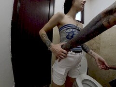 Intense bathroom banging: Slim couple's steamy sex session with sassytiff