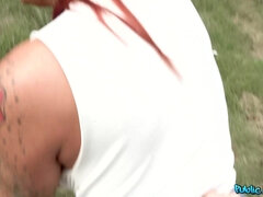 お尻, デカパイ, 巨乳な, 顔射, 自家製, 赤毛, タトゥー, オッパイの
