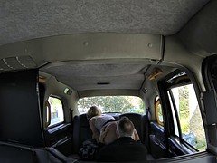 Pretty blonde passenger enjoyed fucking the cab driver