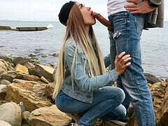 Strand, Grote lul, Pijpbeurt, Openbaar