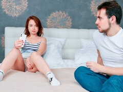 ベッドルーム, デカ尻, デカチン, フェラチオ, バック, 赤毛, ティーン, オッパイの