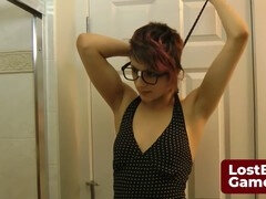 Bathroom, Game, Lesbian, Strapon, Strip