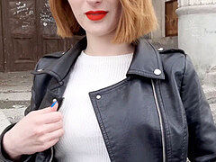 素人, フェラチオ, お金, アウトドア, 公共, ティーン