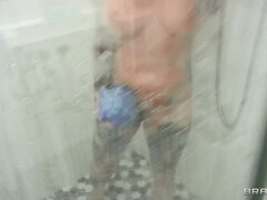 Arsch, Grosse titten, Schwarz, Paar, Pov, Muschi, Dusche, Tätowierung