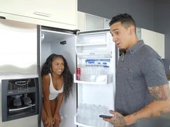 Young hot ebony Amilian Kush fucked by her buddy Bruno Dickenz