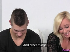 Leie, Blondine, Blasen, Freund, Paar, Dildo, Lecken, Büro