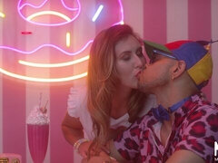 デカ尻, フェラチオ, バック, 巨大, 自然山雀, ペニス, ティーン, オッパイの