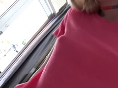Enthousiasteling, Blond, Pijpbeurt, Fles, Sperma shot, Handbeurt, Masturbatie, Gezichtspunt