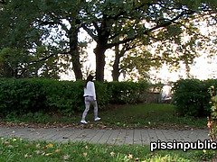 美女, 茶髪の, 捕まる, ズームショット, Hd, アウトドア, 公共, 息子