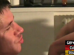 Masked German gay sucks while fucked in 4some