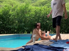 デカ尻, デカパイ, ブロンド, フェティッシュ, 手コキする, 自家製, アウトドア, 三人