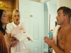 Bitchy blonde Cherry Kiss likes getting fucked in the bathroom