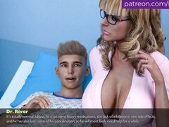 デカチン, フェラチオ, イギリス人, イく瞬間, 手コキする, キス, 淫乱熟女