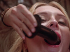 Anal toying leaves a blonde lesbian completely speechless