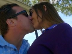 Grote lul, Grote mammen, Pijpbeurt, Bruinharig, Sperma shot, Hardcore, Hd, Natuurlijke tieten