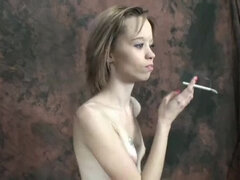 Petite Stepdaughter Smokes and Sucks Dad to Get Off Restriction