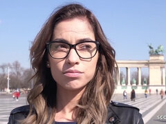GERMAN SCOUT - TINY GLASSES COLLEGE GIRL FREDERICA PICK UP AND FUCK AT PUBLIC CASTING - Casting