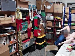 Sexy redhead Krystal punished for shoplifting