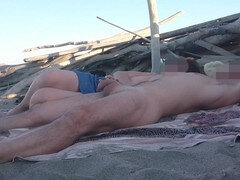 Strand, Flashen, Handjob, Masturbation, Milf, Nackt, Nackt, Im freien