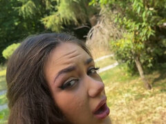 Fucking this horny young lady in the middle of the park