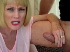 Enthousiasteling, Grote mammen, Blond, Pijpbeurt, Sperma shot, Huisgemaakt, Ruw, Vrouw
