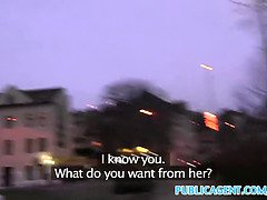 Watch this hot chick pay for sex with his massive rod in public!