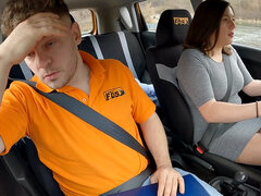 Amateur driving student POV banged to pass test