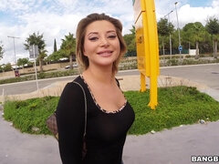 Anna Polina flashing her sweet tits for a few euros