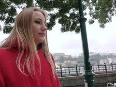 Sweet blonde babe needs quick cash for charity cause