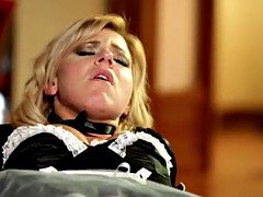 The guy fucks the maid, while his wife thumps with friends